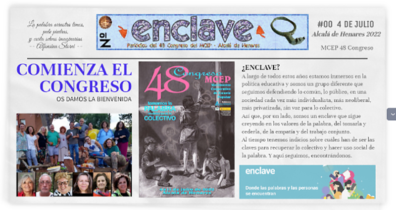 “Enclave” nº0 – Periódico del 48 Congreso del MCEP celebrado en Alcalá de Henares en julio de 2022