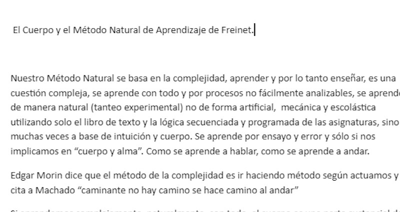 imagen de texto sobre metodo natural