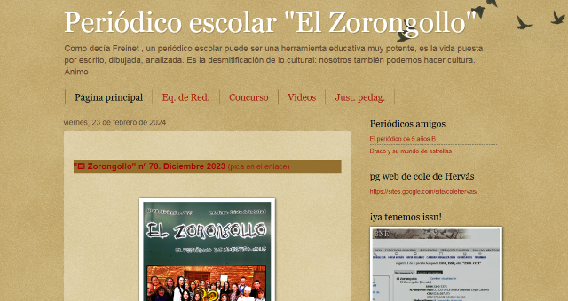 Periódico escolar "El Zorongollo"