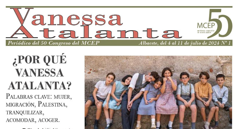 cabecera del nº 0 del periódico Vanessa Atalanta del 50 Congreso del MCEP celebrado en Albacete